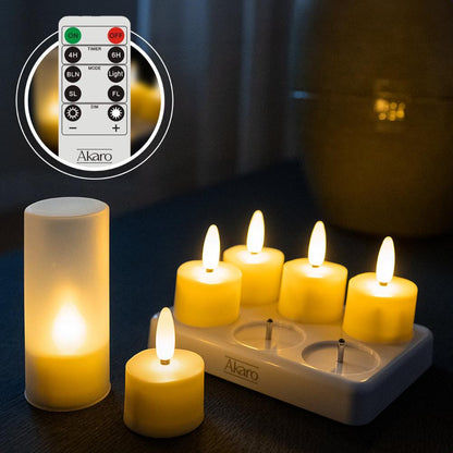 Akaro Tealight Compact | 6 Oplaadbare Waxinelichtjes