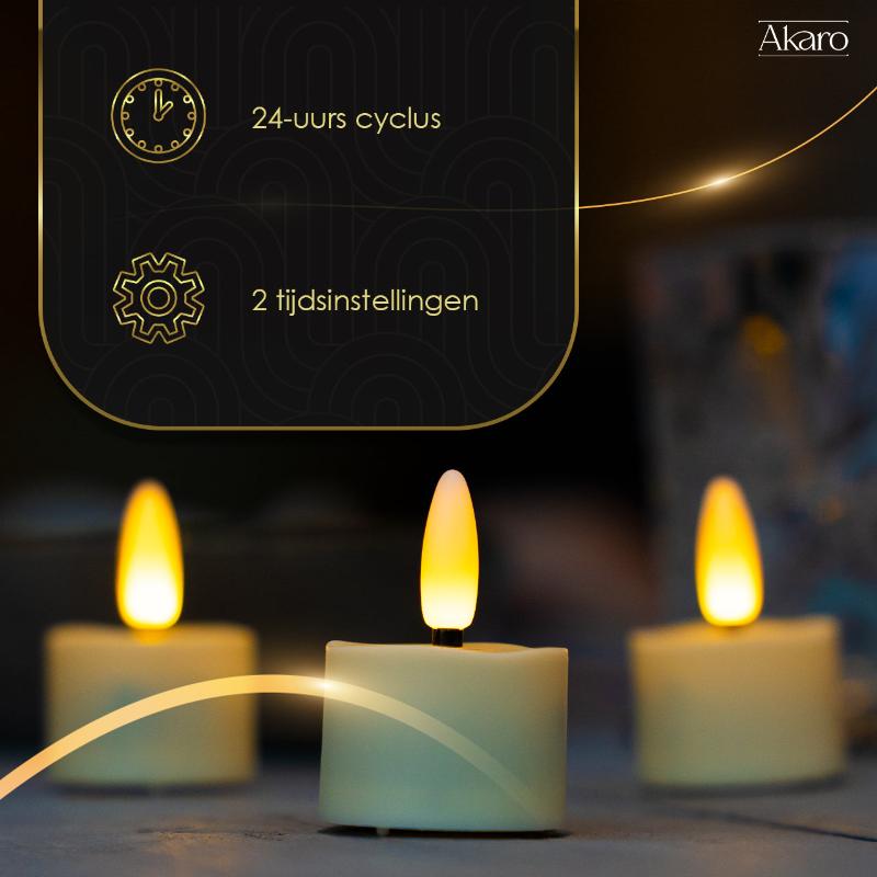 Akaro Tealight Compact | 6 Oplaadbare Waxinelichtjes